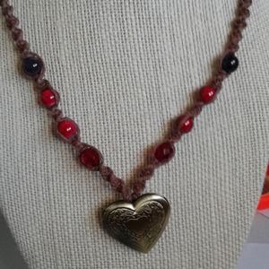 Heart Locket Hemp Necklace